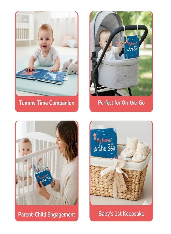 Tidy Sleep My Home is The Sea Book | Colorful Baby Sensory Book - High Contrast Cloth Book for Newborns 0-12 Months, Vision and Observation Skills Development Ideal Gift for Newborns - Image 4